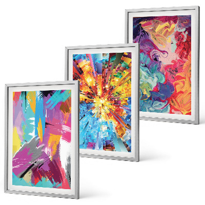 Juego de 3 cuadros patrones de pintura abstractos y coloridos