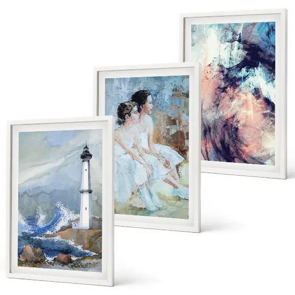 Juego de 3 cuadros diseño de bailarina abstracta del faro