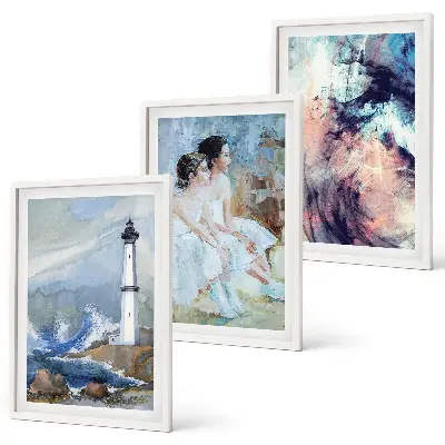 Juego de 3 cuadros diseño de bailarina abstracta del faro