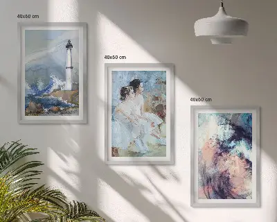 Juego de 3 cuadros diseño de bailarina abstracta del faro