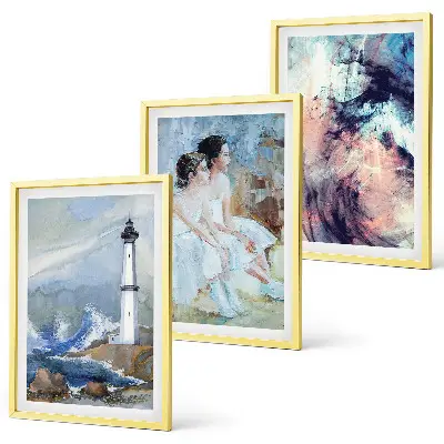 Juego de 3 cuadros diseño de bailarina abstracta del faro