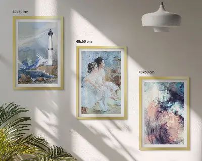 Juego de 3 cuadros diseño de bailarina abstracta del faro