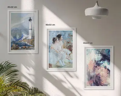 Juego de 3 cuadros diseño de bailarina abstracta del faro