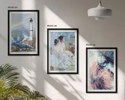 Juego de 3 cuadros diseño de bailarina abstracta del faro