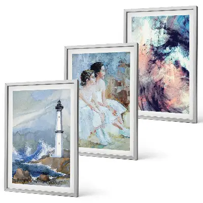 Juego de 3 cuadros diseño de bailarina abstracta del faro