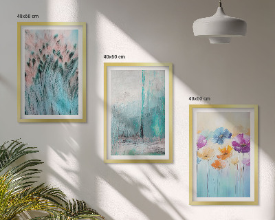 Juego de 3 cuadros Patrones de fondo de flores en tonos pastel