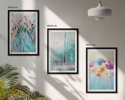 Juego de 3 cuadros Patrones de fondo de flores en tonos pastel