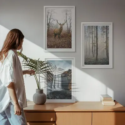 Juego de 3 cuadros paisajes de naturaleza salvaje