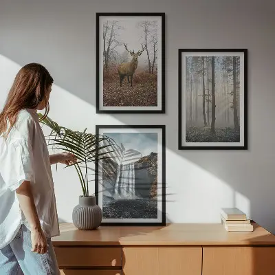 Juego de 3 cuadros paisajes de naturaleza salvaje