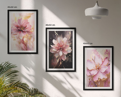 Set de 3 cuadros para salón Composiciones florales de rosas y blancas