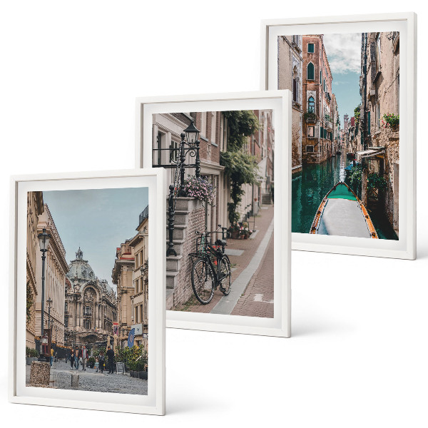 Juego de 3 cuadros Las calles acuáticas de Venecia