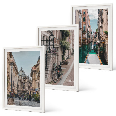 Juego de 3 cuadros Las calles acuáticas de Venecia