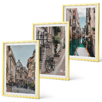 Juego de 3 cuadros Las calles acuáticas de Venecia