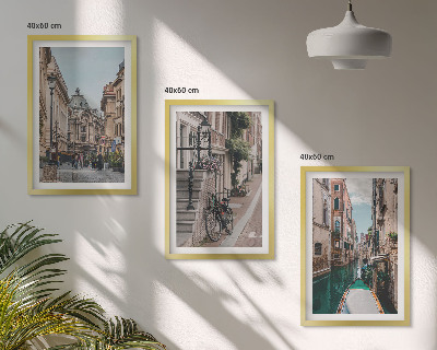 Juego de 3 cuadros Las calles acuáticas de Venecia