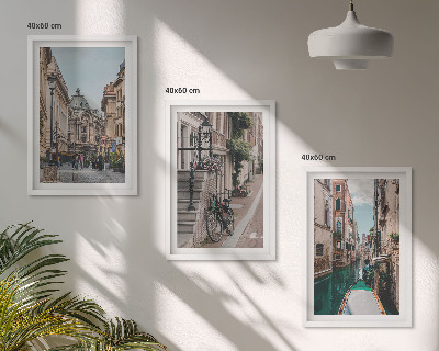 Juego de 3 cuadros Las calles acuáticas de Venecia