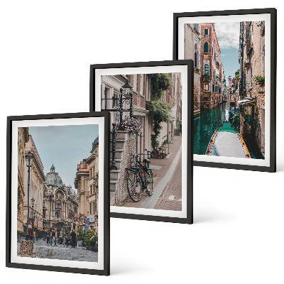 Juego de 3 cuadros Las calles acuáticas de Venecia
