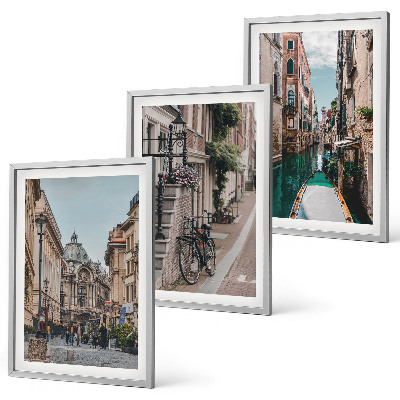 Juego de 3 cuadros Las calles acuáticas de Venecia