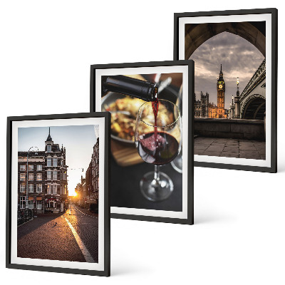 Set de 3 cuadros para salón Imágenes de comida urbana en Londres