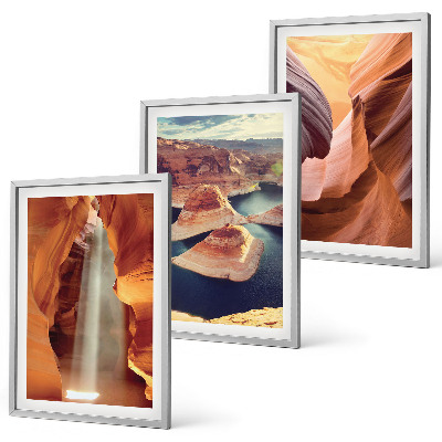 Set de 3 cuadros para salón Cascada en el desfiladero del cañón