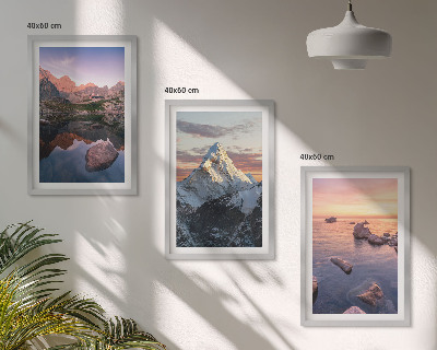 Juego de 3 cuadros Paisajes montañosos al fondo