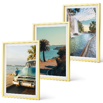 Set de 3 cuadros para salón Cascada de palmeras navideñas