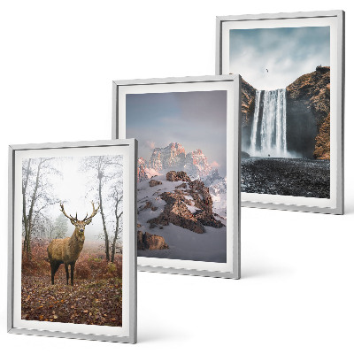 Juego de 3 cuadros Paisajes de montaña salvajes
