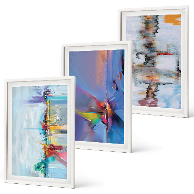 Set de 3 cuadros para salón composiciones de pintura abstracta