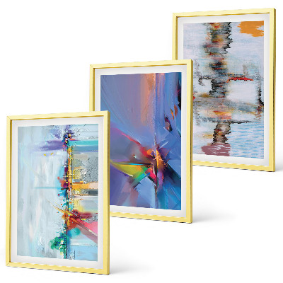 Set de 3 cuadros para salón composiciones de pintura abstracta