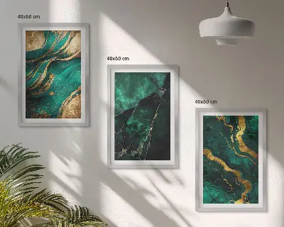 Set de 3 cuadros para salón con elegantes diseños de piedra