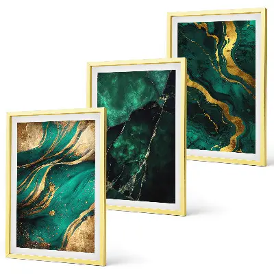 Set de 3 cuadros para salón con elegantes diseños de piedra