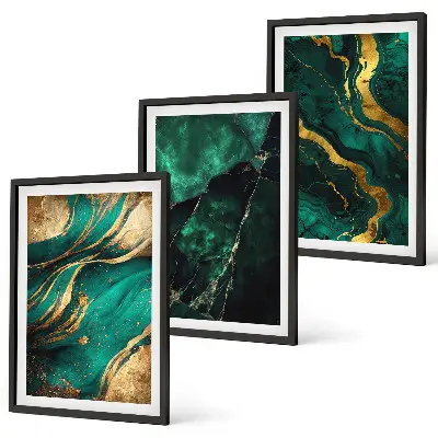 Set de 3 cuadros para salón con elegantes diseños de piedra