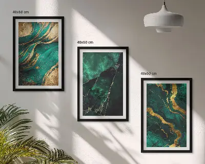 Set de 3 cuadros para salón con elegantes diseños de piedra