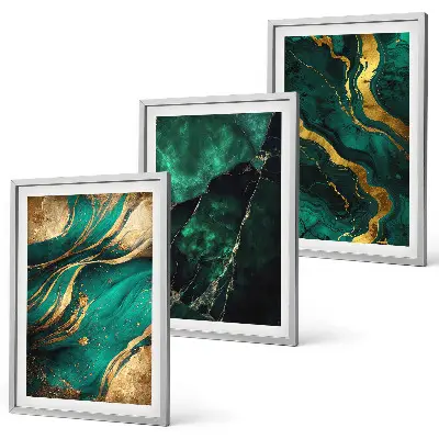 Set de 3 cuadros para salón con elegantes diseños de piedra