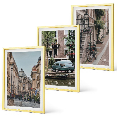 Juego de 3 cuadros Vistas de edificios de la ciudad