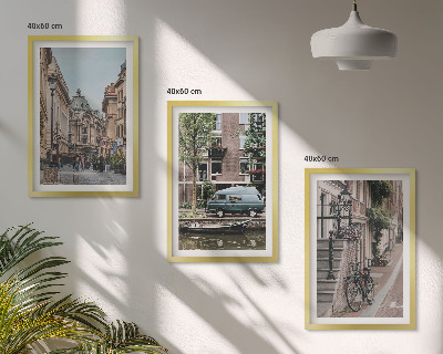 Juego de 3 cuadros Vistas de edificios de la ciudad