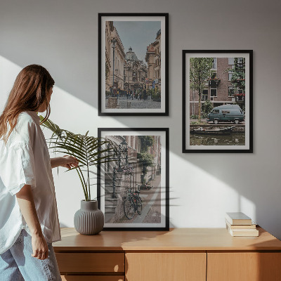 Juego de 3 cuadros Vistas de edificios de la ciudad