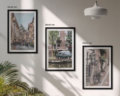 Juego de 3 cuadros Vistas de edificios de la ciudad