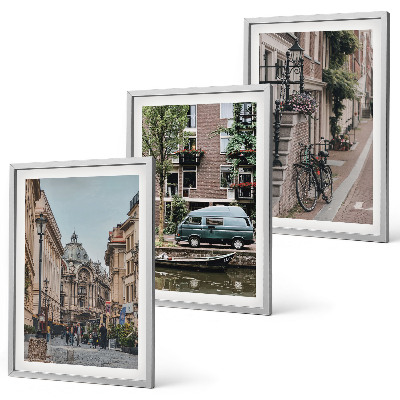 Juego de 3 cuadros Vistas de edificios de la ciudad