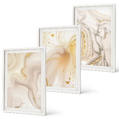 Set de 3 cuadros para salón Patrones abstractos sutiles
