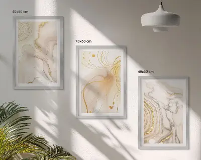 Set de 3 cuadros para salón con patrones abstractos sutiles
