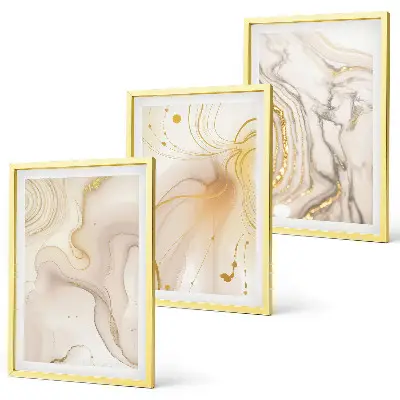 Set de 3 cuadros para salón con patrones abstractos sutiles