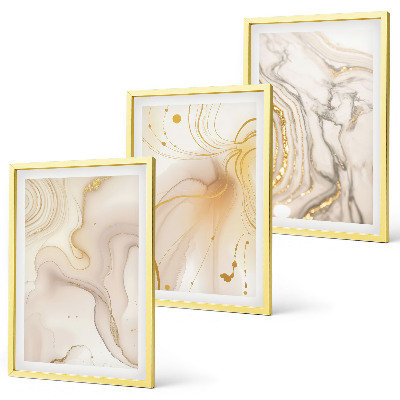 Set de 3 cuadros para salón Patrones abstractos sutiles