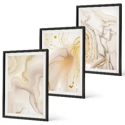 Set de 3 cuadros para salón con patrones abstractos sutiles