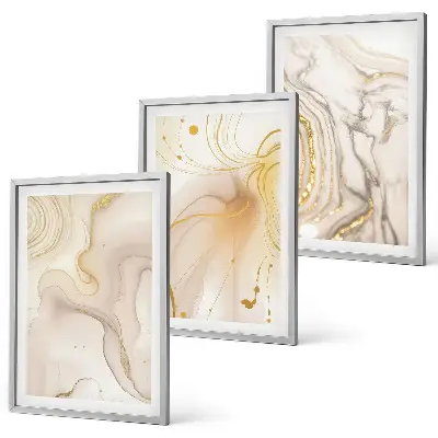 Set de 3 cuadros para salón con patrones abstractos sutiles