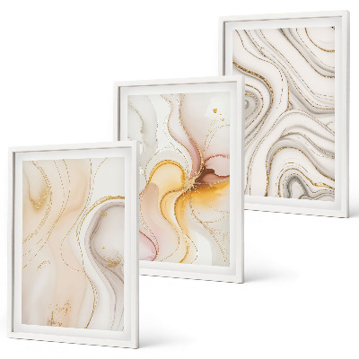 Juego de 3 cuadros Patrones cálidos abstractos