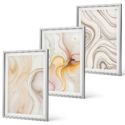 Juego de 3 cuadros Patrones cálidos abstractos