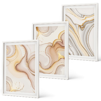 Juego de 3 cuadros motivos abstractos lineales