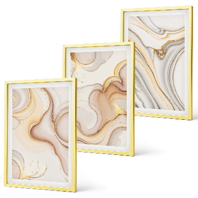 Juego de 3 cuadros motivos abstractos lineales