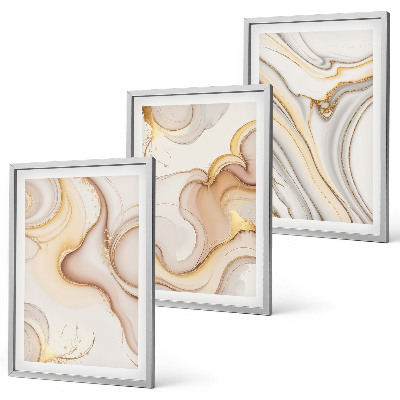 Juego de 3 cuadros motivos abstractos lineales