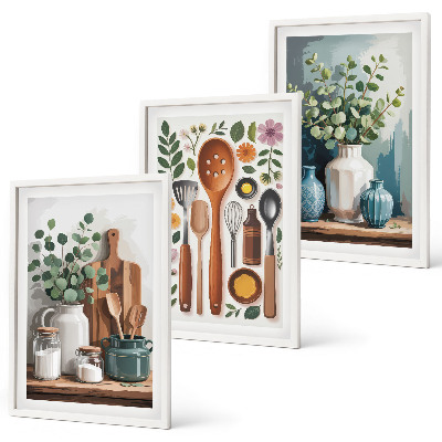 Set de 3 cuadros para salón Accesorios de cocina de origen vegetal